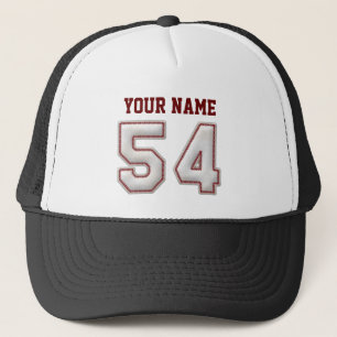 Cool Baseball Stitches - Custom Name and Number 54 Trucker Hat
