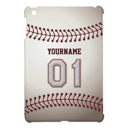 Cool Baseball Stitches - Custom Number 01 And Name Cover For The Ipad 