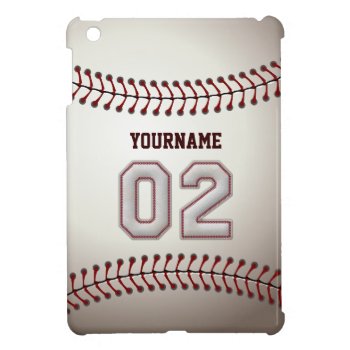 Cool Baseball Stitches - Custom Number 02 And Name Case For The Ipad Mini by SportsPlaza at Zazzle