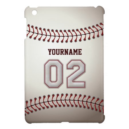 Cool Baseball Stitches - Custom Number 02 And Name Case For The Ipad M