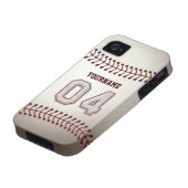 Cool Baseball Stitches - Custom Number 04 and Name Case-Mate iPhone Case (Bottom)