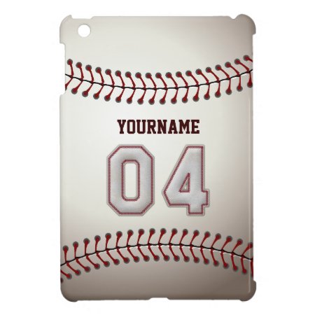 Cool Baseball Stitches - Custom Number 04 And Name Ipad Mini Case