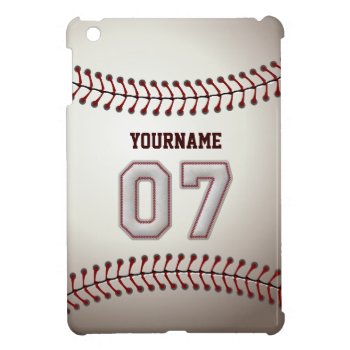 Cool Baseball Stitches - Custom Number 07 And Name Cover For The Ipad Mini by SportsPlaza at Zazzle