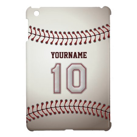 Cool Baseball Stitches - Custom Number 10 And Name Ipad Mini Cover