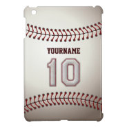 Cool Baseball Stitches - Custom Number 10 And Name Ipad Mini Cover at Zazzle