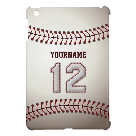 Cool Baseball Stitches - Custom Number 12 And Name Ipad Mini Cover