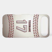 Cool Baseball Stitches - Custom Number 17 and Name Case-Mate iPhone Case (Back (Horizontal))