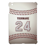 Cool Baseball Stitches - Custom Number 24 And Name Ipad Mini Cover at Zazzle