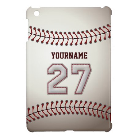 Cool Baseball Stitches - Custom Number 27 And Name Ipad Mini Case