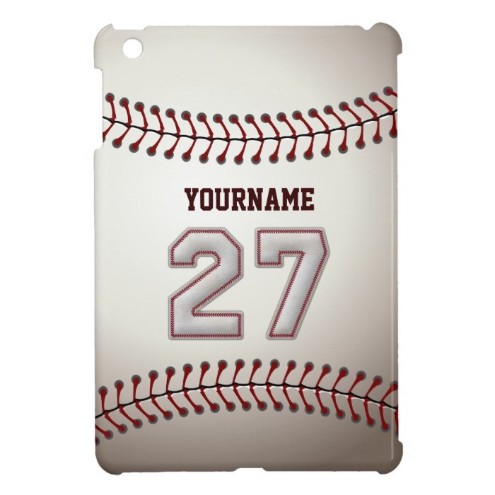 Cool Baseball Stitches   Custom Number 27 and Name Case For The iPad Mini
