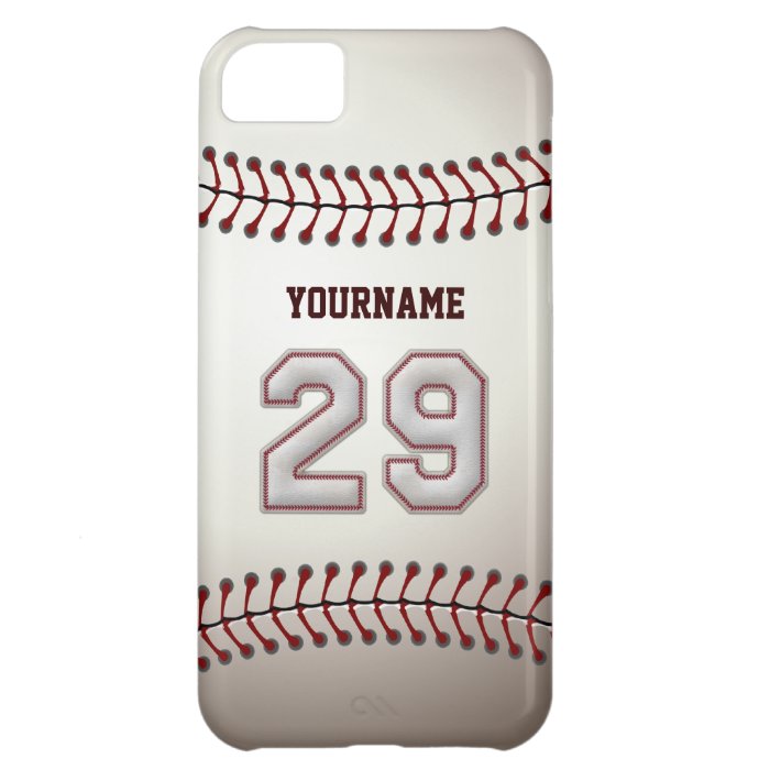 Cool Baseball Stitches   Custom Number 29 and Name iPhone 5C Cases