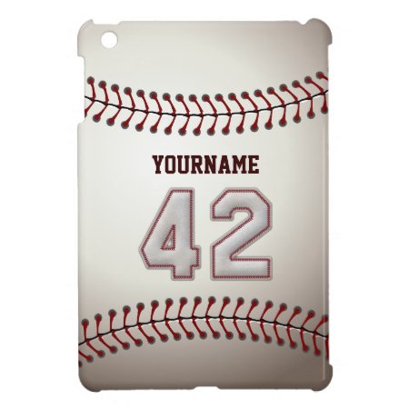 Cool Baseball Stitches - Custom Number 42 And Name Ipad Mini Case