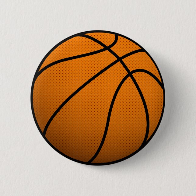 Cool Basketball and Custom Sports B Ball Pinback Button (Front)