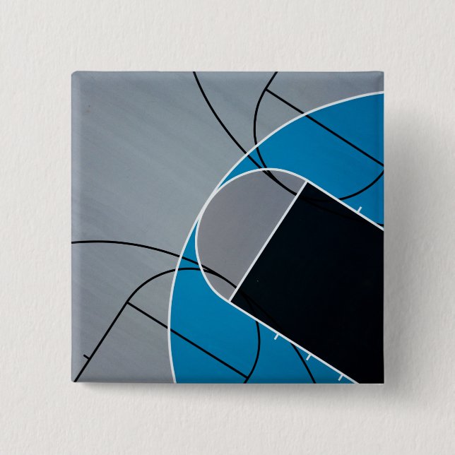 Cool Basketball Artwork Button (Front)
