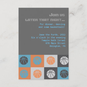 COOL BASKETBALL Bar Bat Mitzvah Party Card