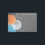 COOL BASKETBALL Bar Mitzvah Sign-In Board Canvas Print<br><div class="desc">WELCOME!!! I can personally help you with your order! Ask me anything! EVERYTHING is customizable! All my designs are ONE-OF-A-KIND original pieces of artwork designed by me! You can only find them here! Most are created using Adobe Illustrator or Adobe Photoshop. Others are unique hand painted items in watercolor, gouache,...</div>