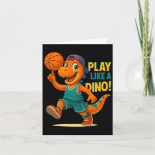 Cool Basketball Dinosaur Player Funny Sports Dino Card