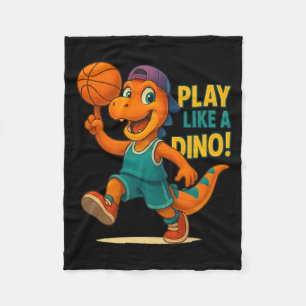 Cool Basketball Dinosaur Player Funny Sports Dino Fleece Blanket