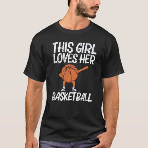 Cool Basketball For Girls Kids Dabbing Ball Team S T_Shirt
