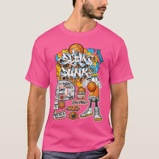 Cool Basketball Graffiti Style Illustration Graphi T-Shirt