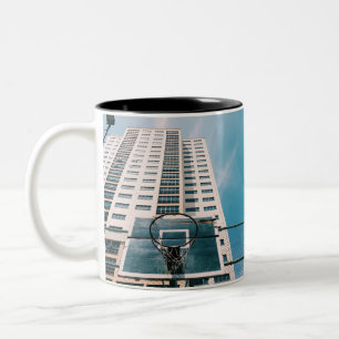 Cool Basketball Hoop Two-Tone Coffee Mug