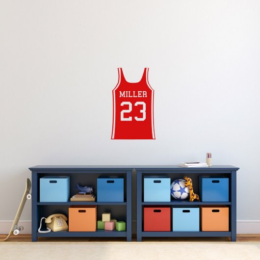 Cool Basketball Jersey Medium Sports Wall Decal (Front)