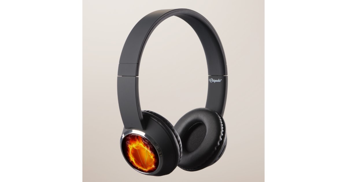 Cool Basketball Of Fire Basket Ball On Fire Headphones Zazzle Com