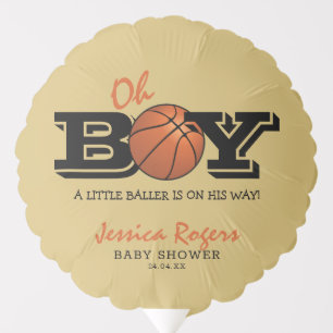 Cool Basketball 'Oh Boy' Baby Shower Balloon