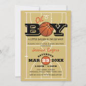 Cool Basketball 'Oh Boy' Baby Shower Invitation (Front)