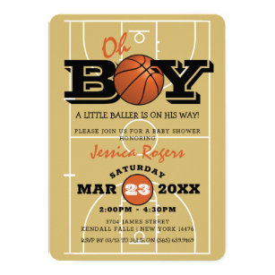 basketball baby shower invitations