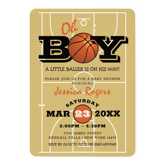 basketball themed baby shower invitations