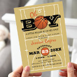 Cool Basketball 'Oh Boy' Baby Shower Invitation<br><div class="desc">Bring a sporty touch to your celebration with this fun modern 'Oh Boy' baby shower invitation with a basketball theme. The cute basketball background and unique design, where the basketball forms the 'O' in BOY, make this template perfect for parents-to-be who love the game. The customizable layout and neutral yet...</div>