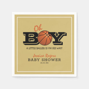 Cool Basketball 'Oh Boy' Baby Shower Napkins
