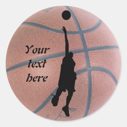 Cool Basketball Personalized Classic Round Sticker