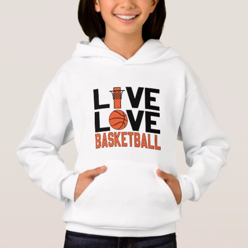 cool basketball sports love word art hoodie