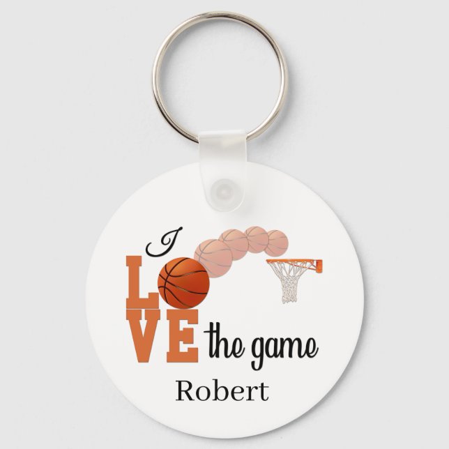 Cool Basketball sports lovers add name Keychain (Front)