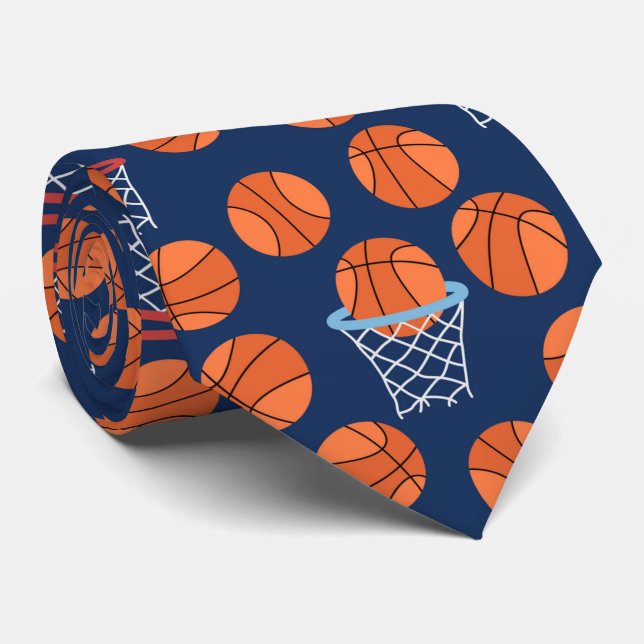 cool Basketball sports pattern Neck Tie (Rolled)