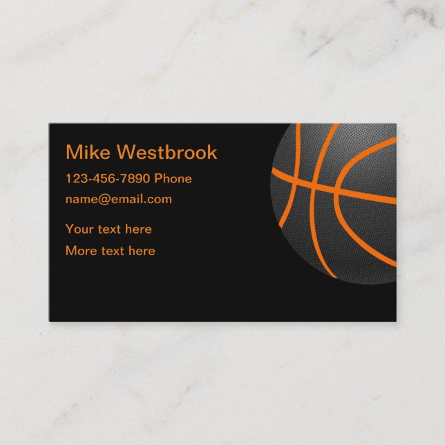 Cool Basketball Sports Theme Business Card (Front)