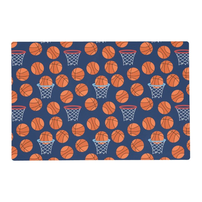 cool Basketball sports tiled party  Placemat (Front)