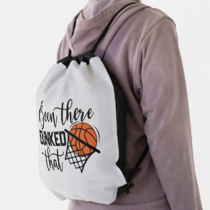 cool basketball sports word art drawstring bag