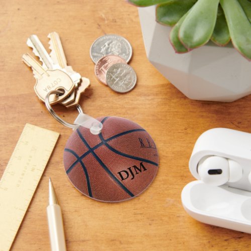 Cool Basketball Triple Monogram Keychain