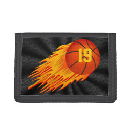 Cool Basketball Wallet w/Flaming Flying Basketball