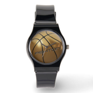 Cool Basketball Watch Gold & Black Name