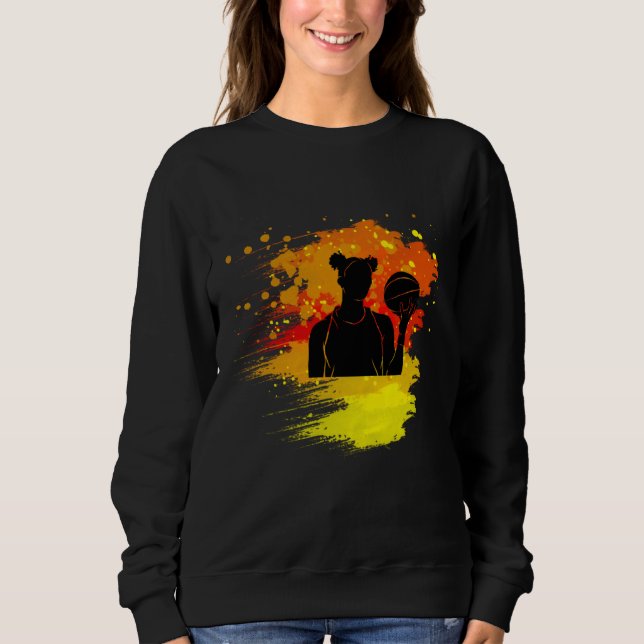 Cool basketball woman  for women and girls sweatshirt (Front)