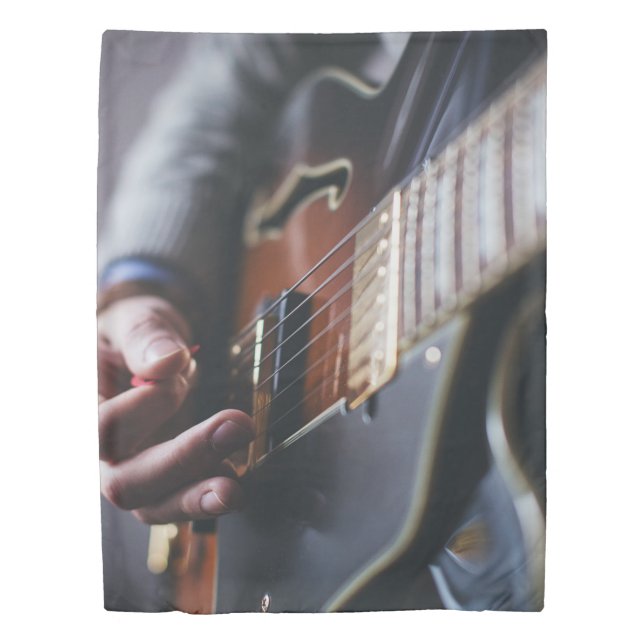 Cool Bass Guitar Duvet Cover (Front)