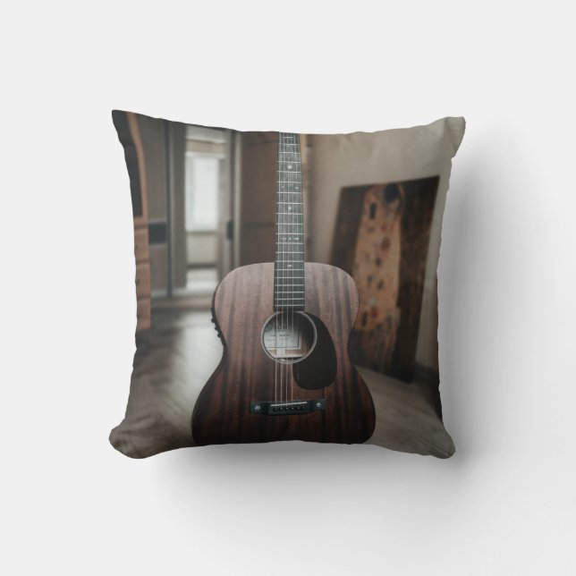 Cool Bass Guitar Throw Pillow (Front)