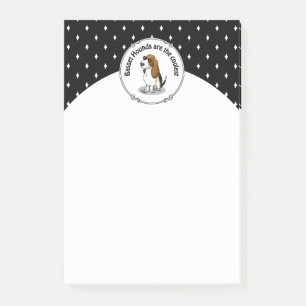 Cool Basset Hound dog and sunglasses (tri-color 1) Post-it Notes
