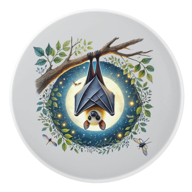 Cool bat lovers animal  ceramic knob (Front)