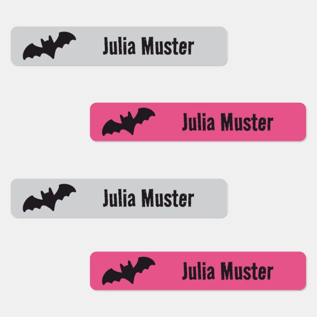 Cool Bats - gray pink | 96 narrow Kids' Labels (Group)