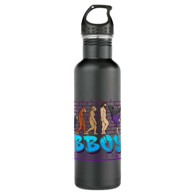Cool BBoy Breakdance HipHop Dancer Evolution  Stainless Steel Water Bottle (Front)